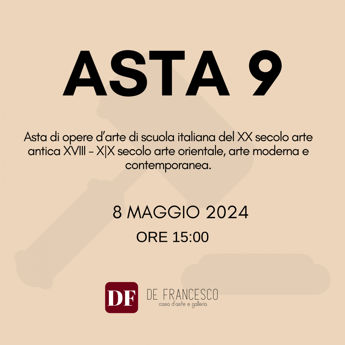 Asta di opere d’arte di scuola italiana del XX secolo arte antica XVIII - X|X secolo arte orientale, arte moderna e contemporanea.