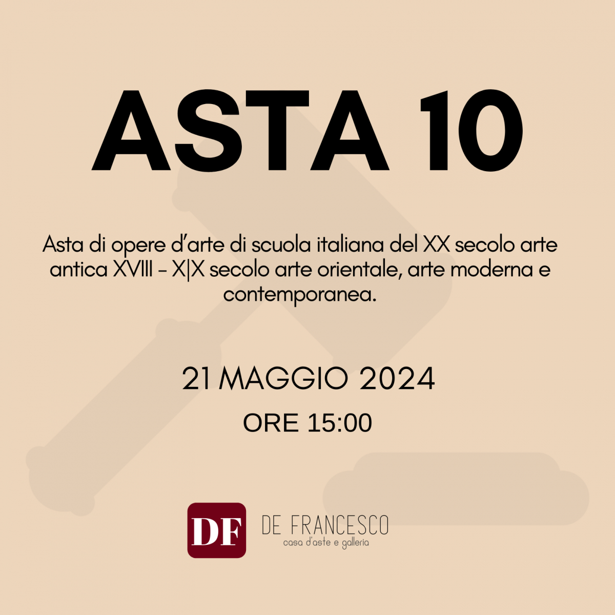 ASTA 10 - Asta di opere d’arte di scuola italiana del XX secolo arte antica XVIII - X|X secolo arte orientale, arte moderna e contemporanea.