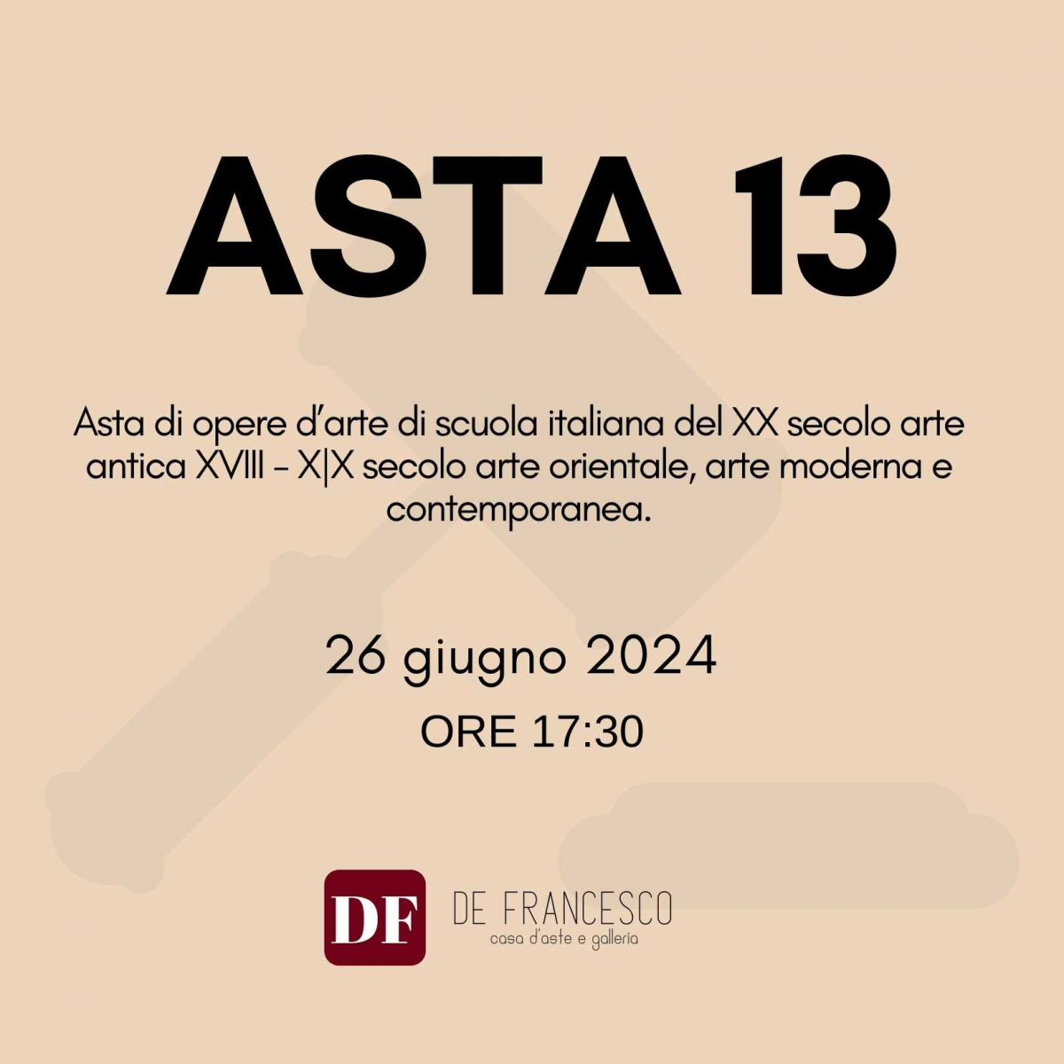 ASTA 13 - Asta di opere d’arte di scuola italiana del XX secolo arte antica XVIII - X|X