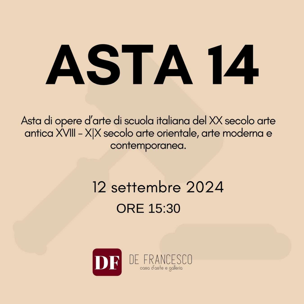 ASTA 14 - Asta di opere d’arte di scuola italiana del XX secolo arte antica XVIII - X|X