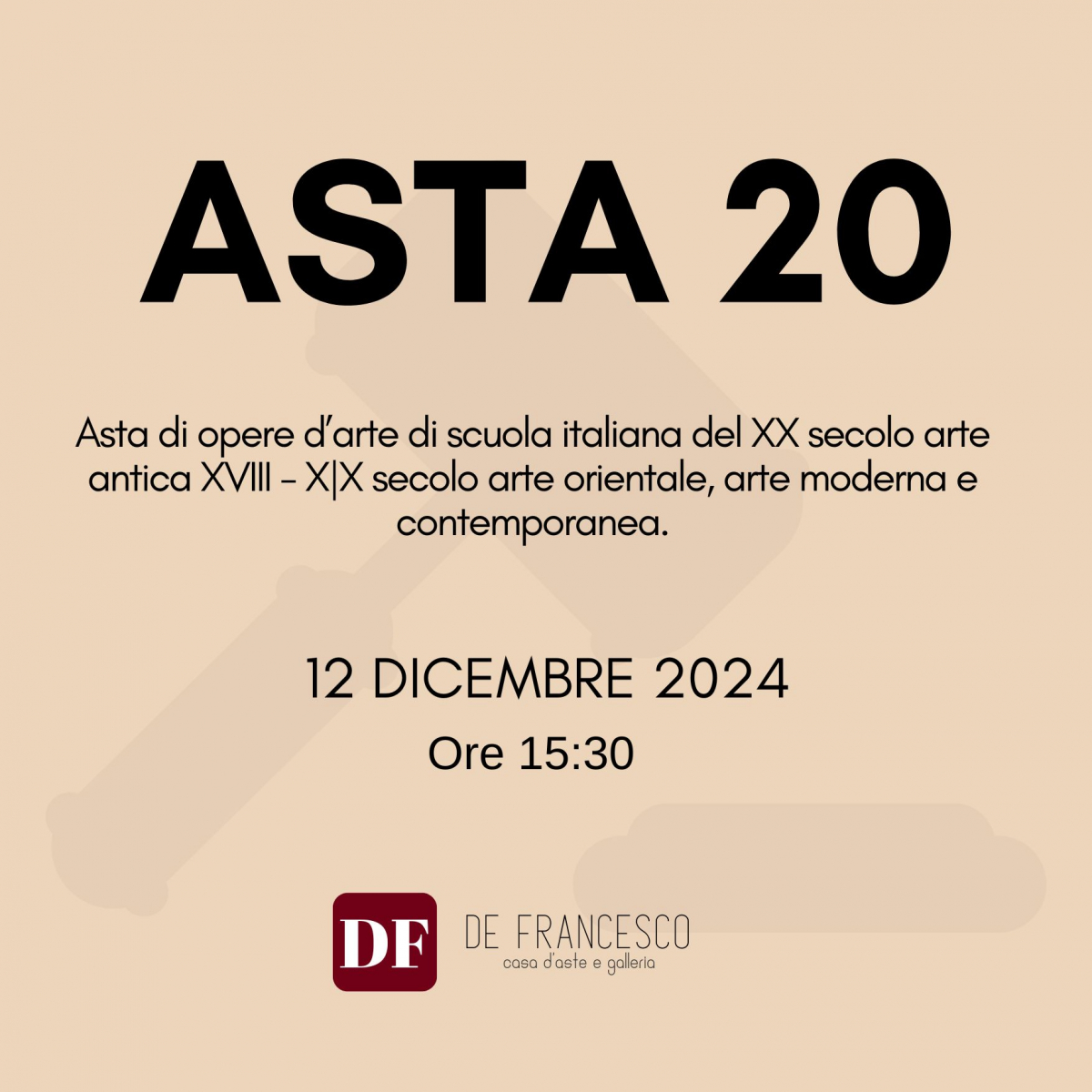 ASTA 20 - Asta di opere d’arte di scuola italiana del XX secolo arte antica XVIII - X|X